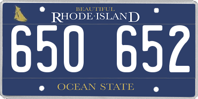 RI license plate 650652