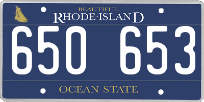 RI license plate 650653