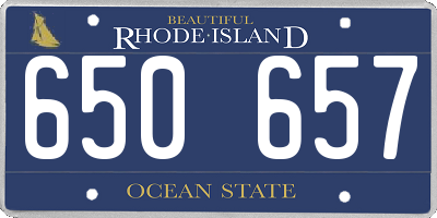 RI license plate 650657