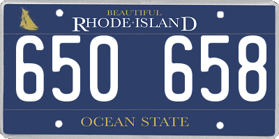 RI license plate 650658
