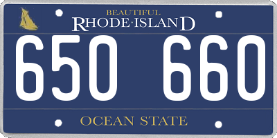 RI license plate 650660