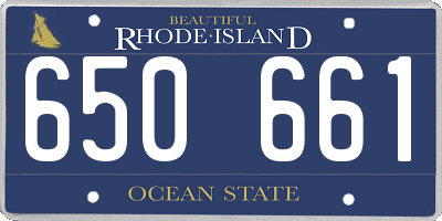 RI license plate 650661