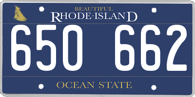 RI license plate 650662