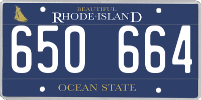 RI license plate 650664