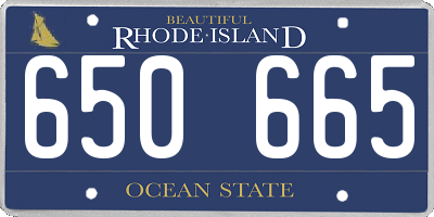 RI license plate 650665
