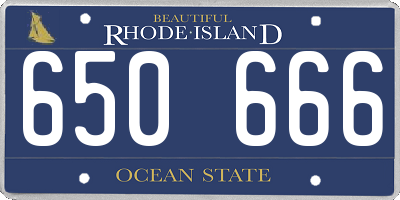 RI license plate 650666
