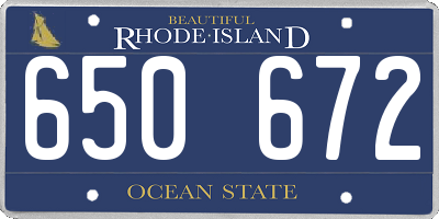 RI license plate 650672