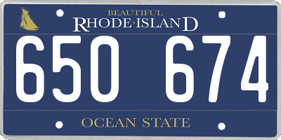 RI license plate 650674
