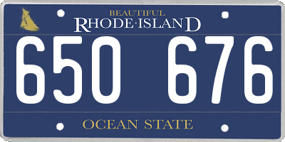 RI license plate 650676