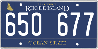 RI license plate 650677