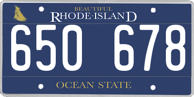RI license plate 650678