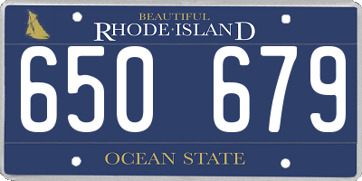 RI license plate 650679