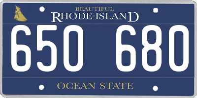 RI license plate 650680