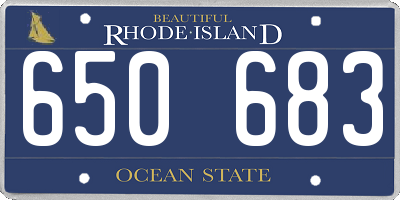 RI license plate 650683