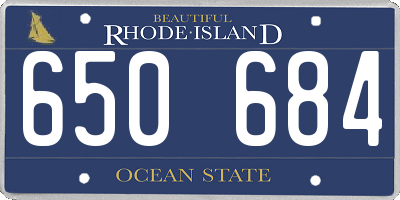 RI license plate 650684