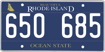 RI license plate 650685