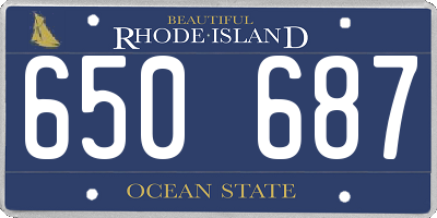 RI license plate 650687