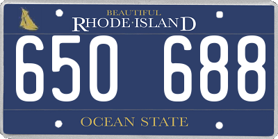 RI license plate 650688