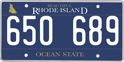 RI license plate 650689