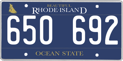RI license plate 650692