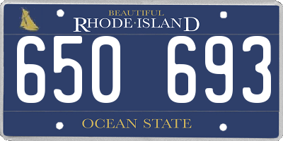 RI license plate 650693
