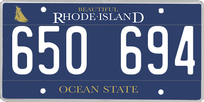RI license plate 650694