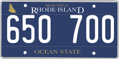 RI license plate 650700