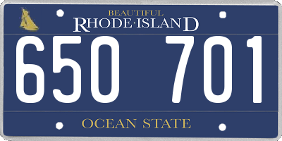 RI license plate 650701