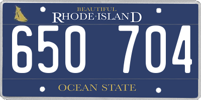 RI license plate 650704