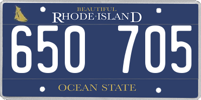 RI license plate 650705
