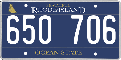 RI license plate 650706
