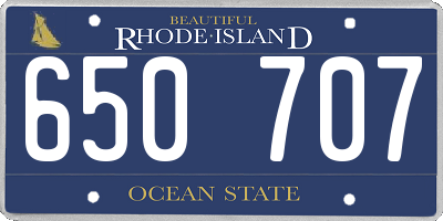RI license plate 650707