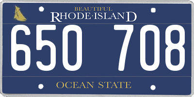 RI license plate 650708