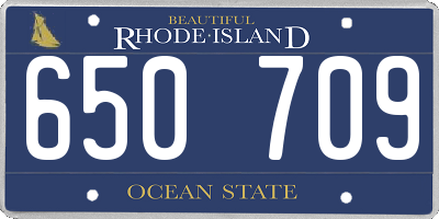 RI license plate 650709