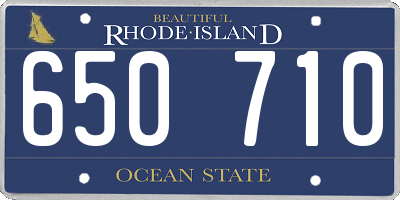 RI license plate 650710