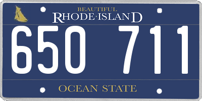 RI license plate 650711