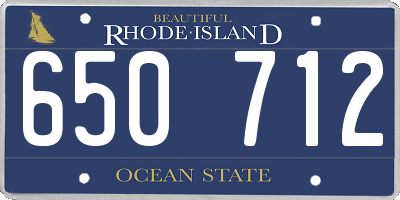 RI license plate 650712