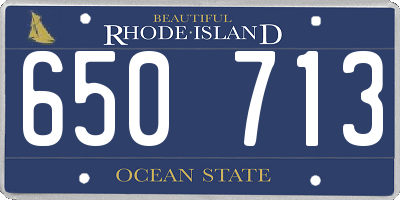 RI license plate 650713