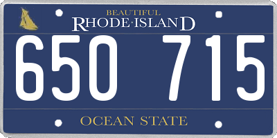 RI license plate 650715