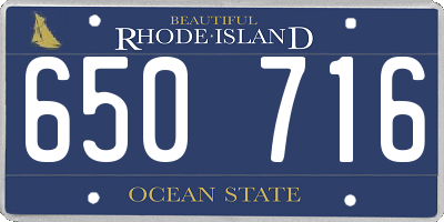 RI license plate 650716