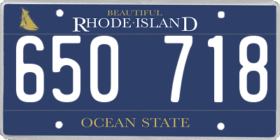 RI license plate 650718