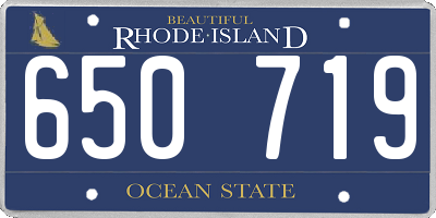 RI license plate 650719