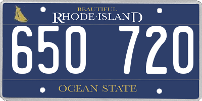 RI license plate 650720