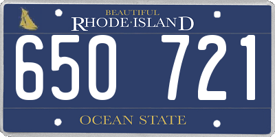 RI license plate 650721