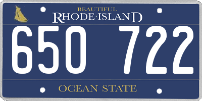 RI license plate 650722