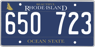 RI license plate 650723