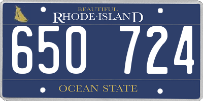 RI license plate 650724