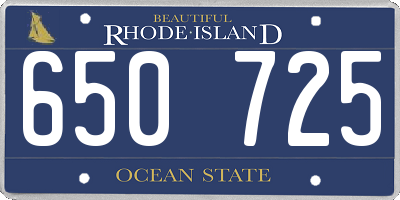 RI license plate 650725