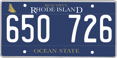 RI license plate 650726