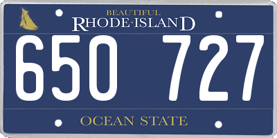 RI license plate 650727